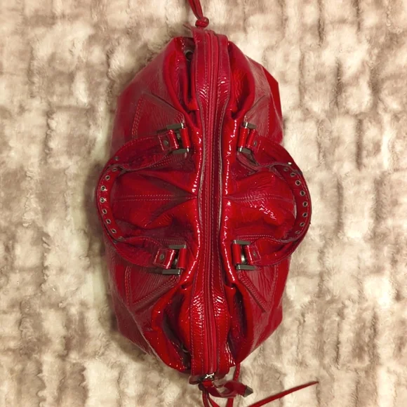 Francesco Biasia Red Patent Leather Satchel - Picture 3 of 9